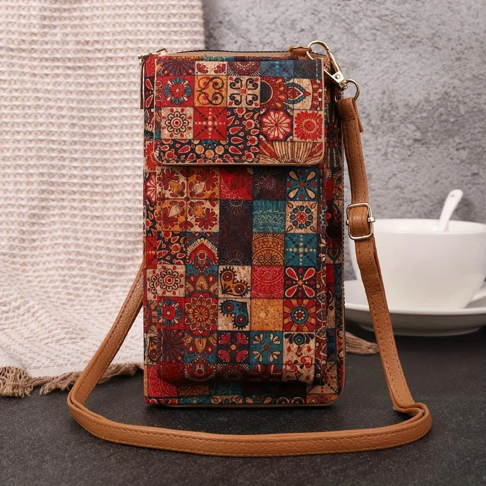 Lila Boho Floral Umhängetasche