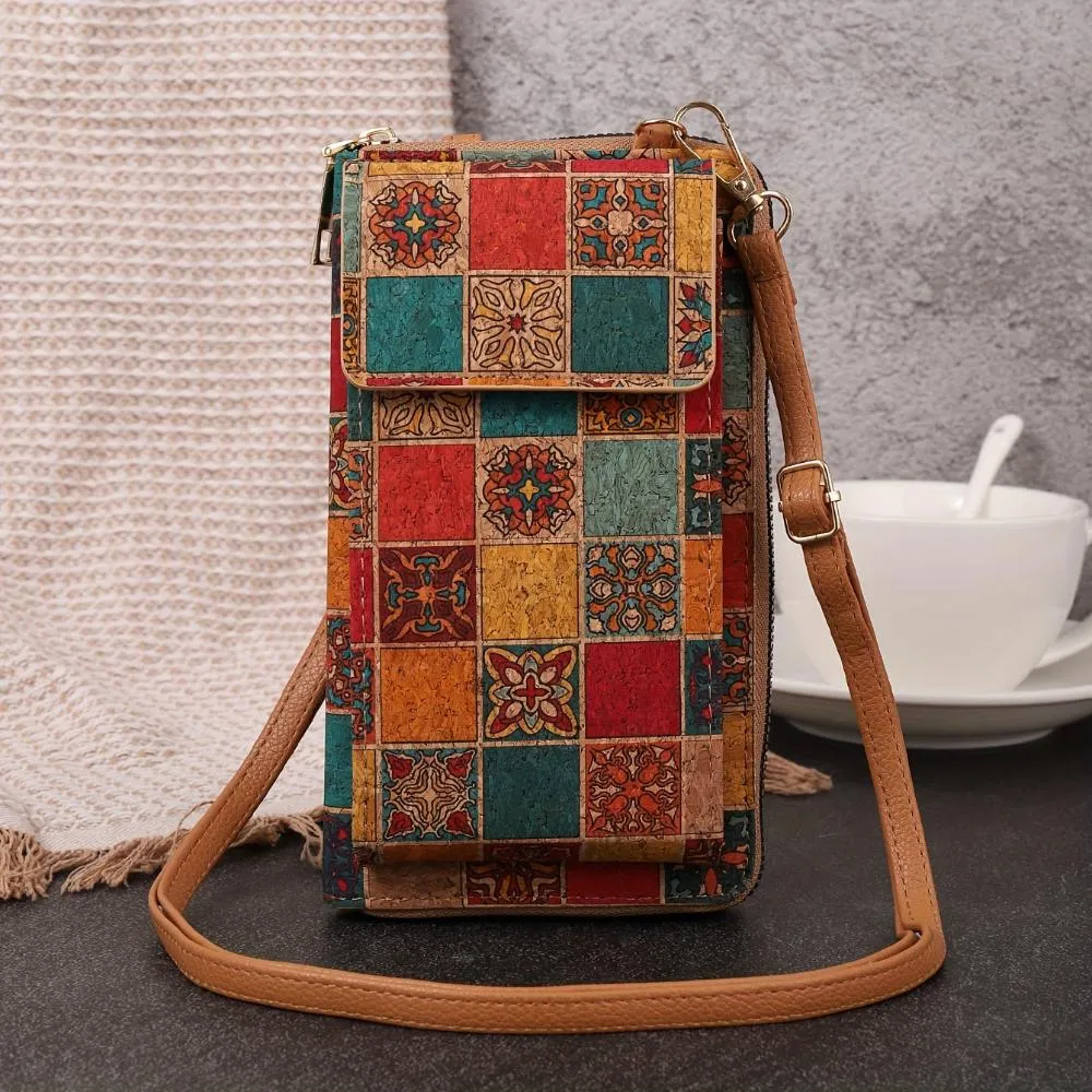 Lila Boho Floral Umhängetasche