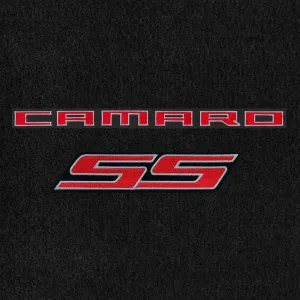 Lloyd Mats ® - Velourtex Ebony 4PC Floor Mats for Camaro SS 2010-15 with Red Camaro SS Logo