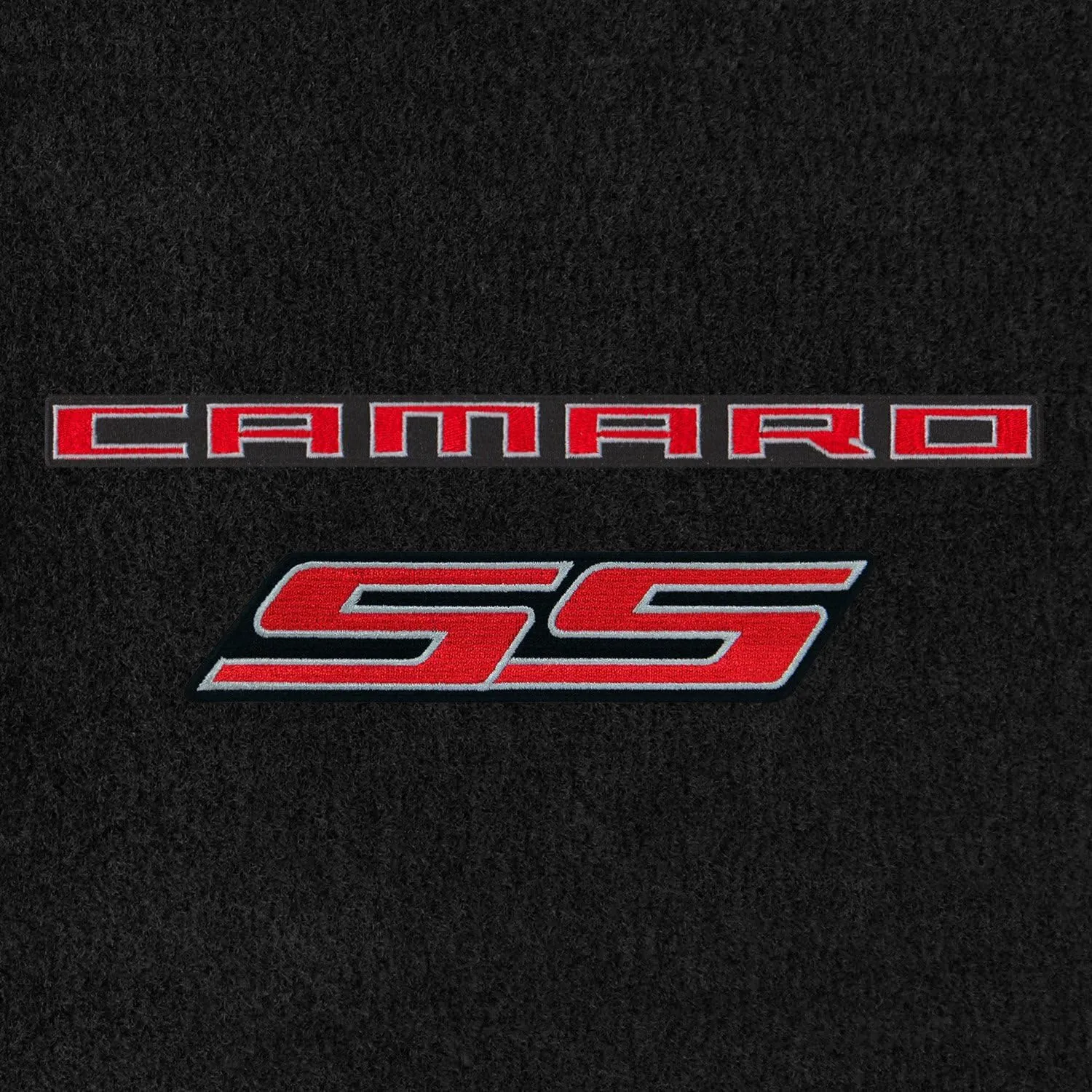Lloyd Mats ® - Velourtex Ebony 4PC Floor Mats for Camaro SS 2010-15 with Red Camaro SS Logo