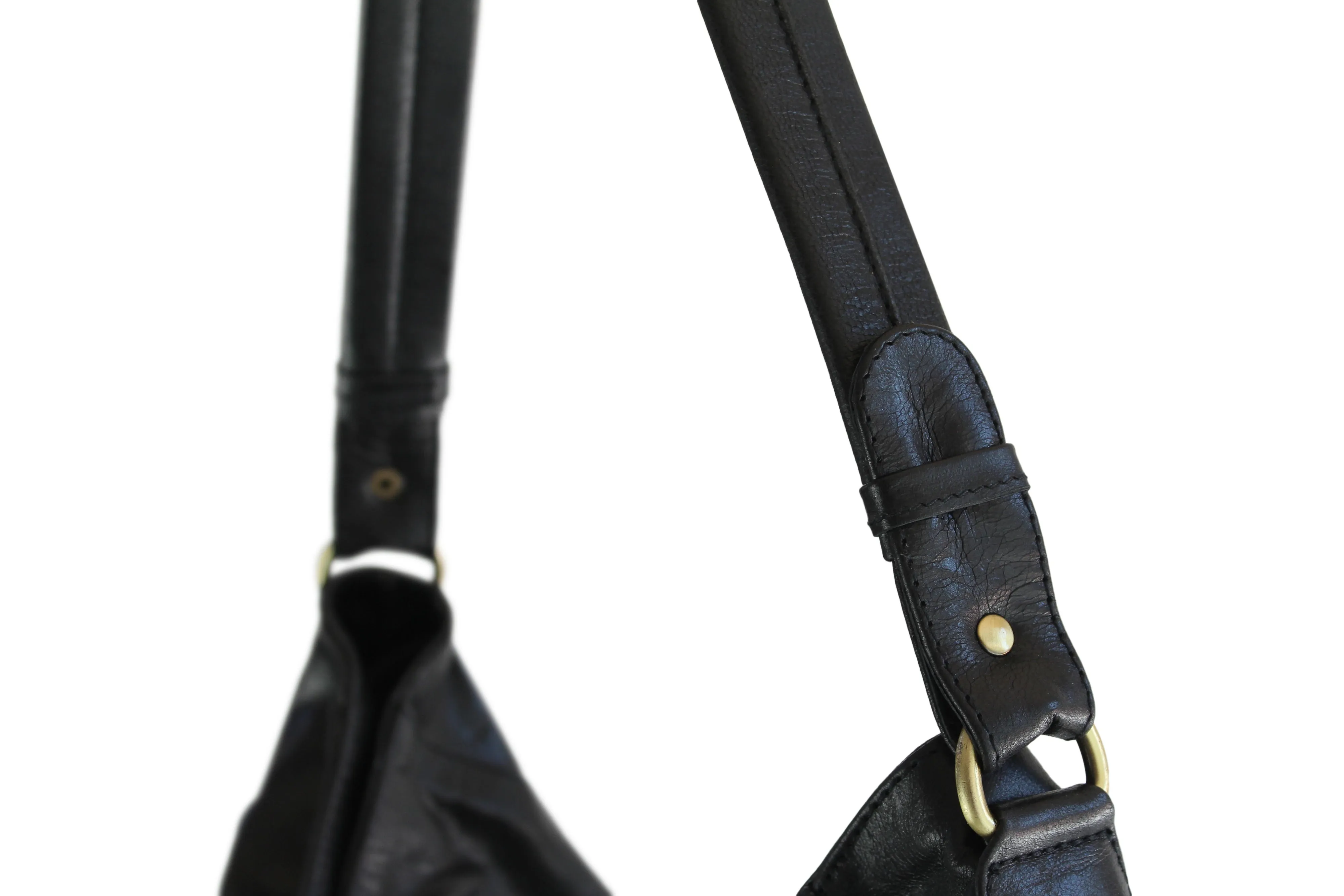 LOLA HOBO LEATHER HANDBAG IN BLACK