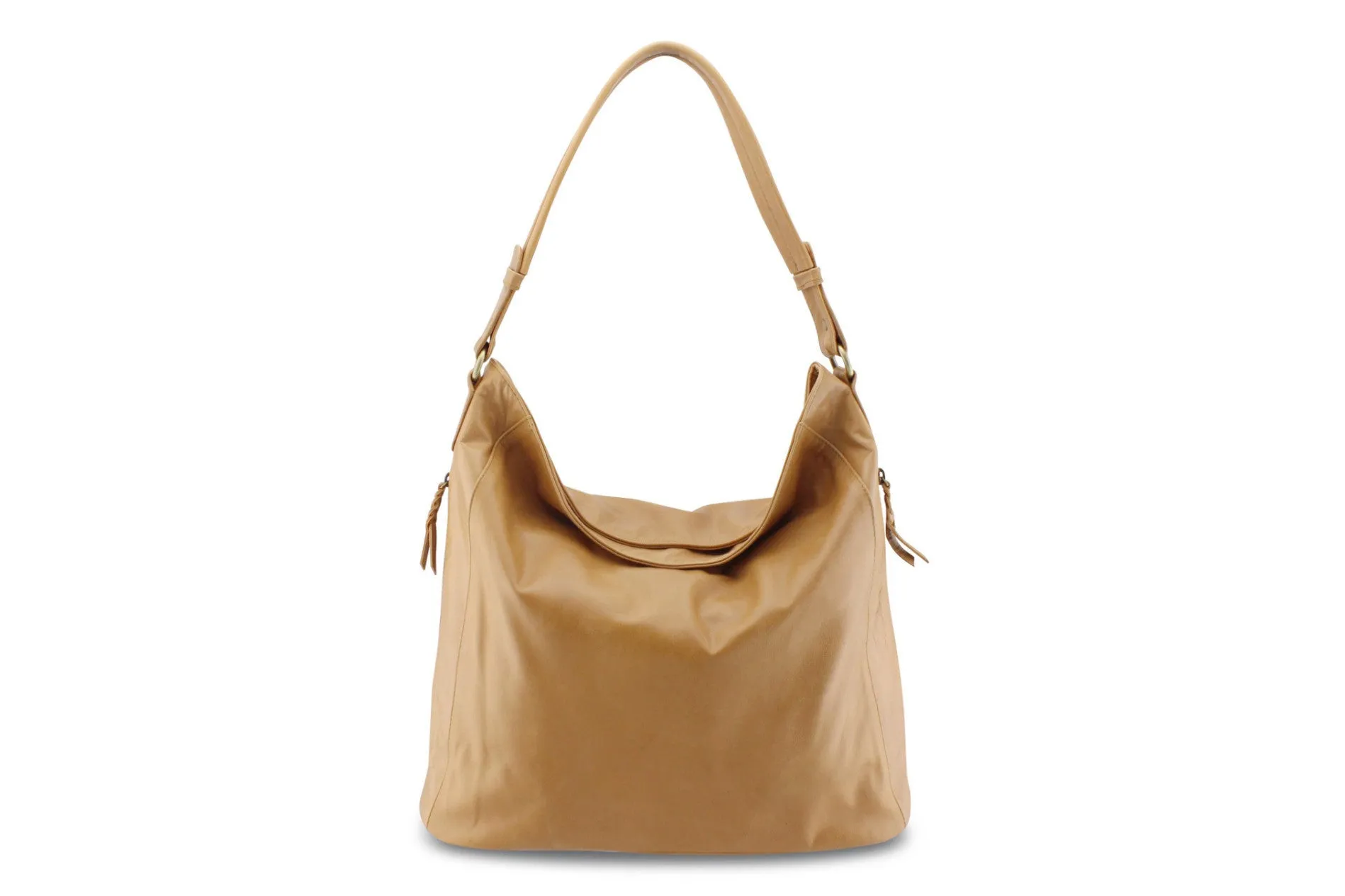 LOLA HOBO LEATHER HANDBAG IN TAN