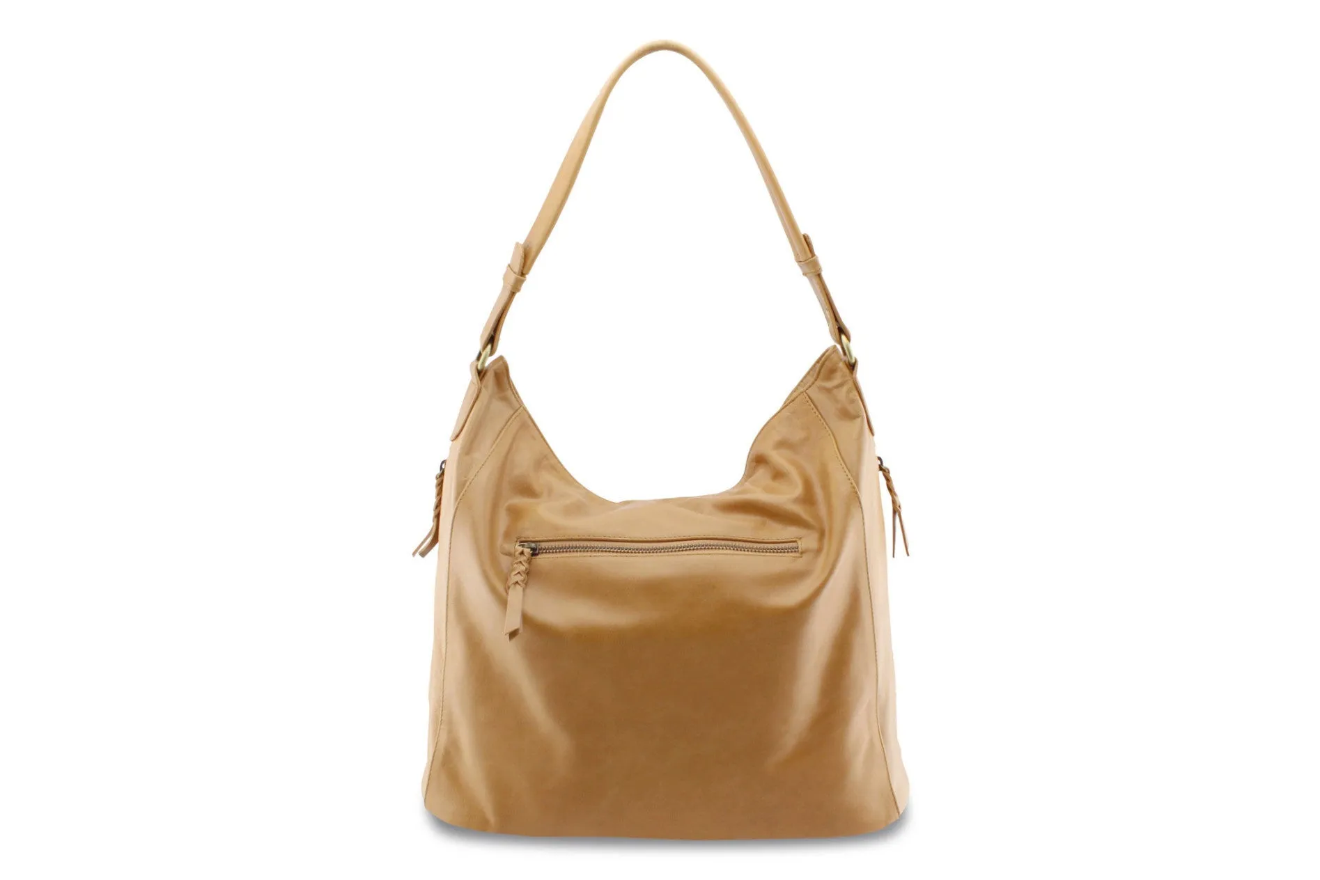 LOLA HOBO LEATHER HANDBAG IN TAN