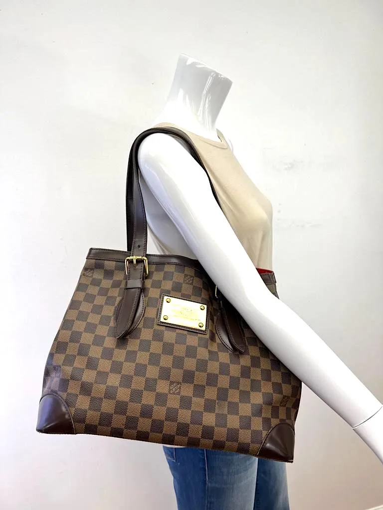 LOUIS VUITTON DAMIER EBENE HAMPSTEAD MM TOTE BAG