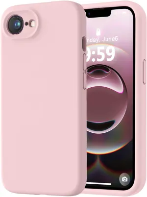 LOVE 3000 Designed for iPhone 16e Case, Premium Silicone with [Soft Anti-Scratch Microfiber Lining] Shockproof Protective Phone Case for Men Women Girls 6.1", Chalk Pink