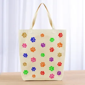 Love Dog Paw Print Tote Bag - multi