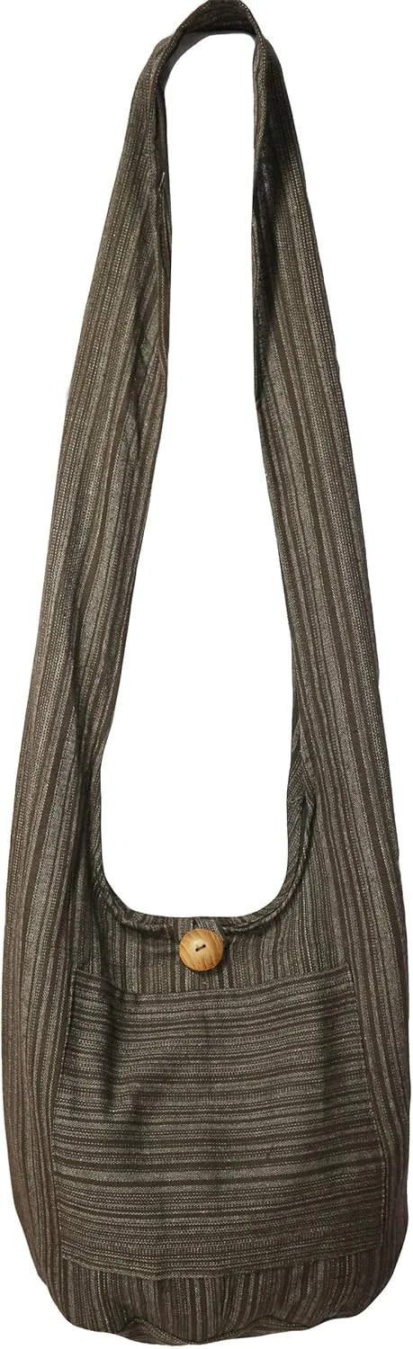 Lovely Creations Hippie Bohemian Sling Crossbody Shoulder Cotton Bag Medium Size