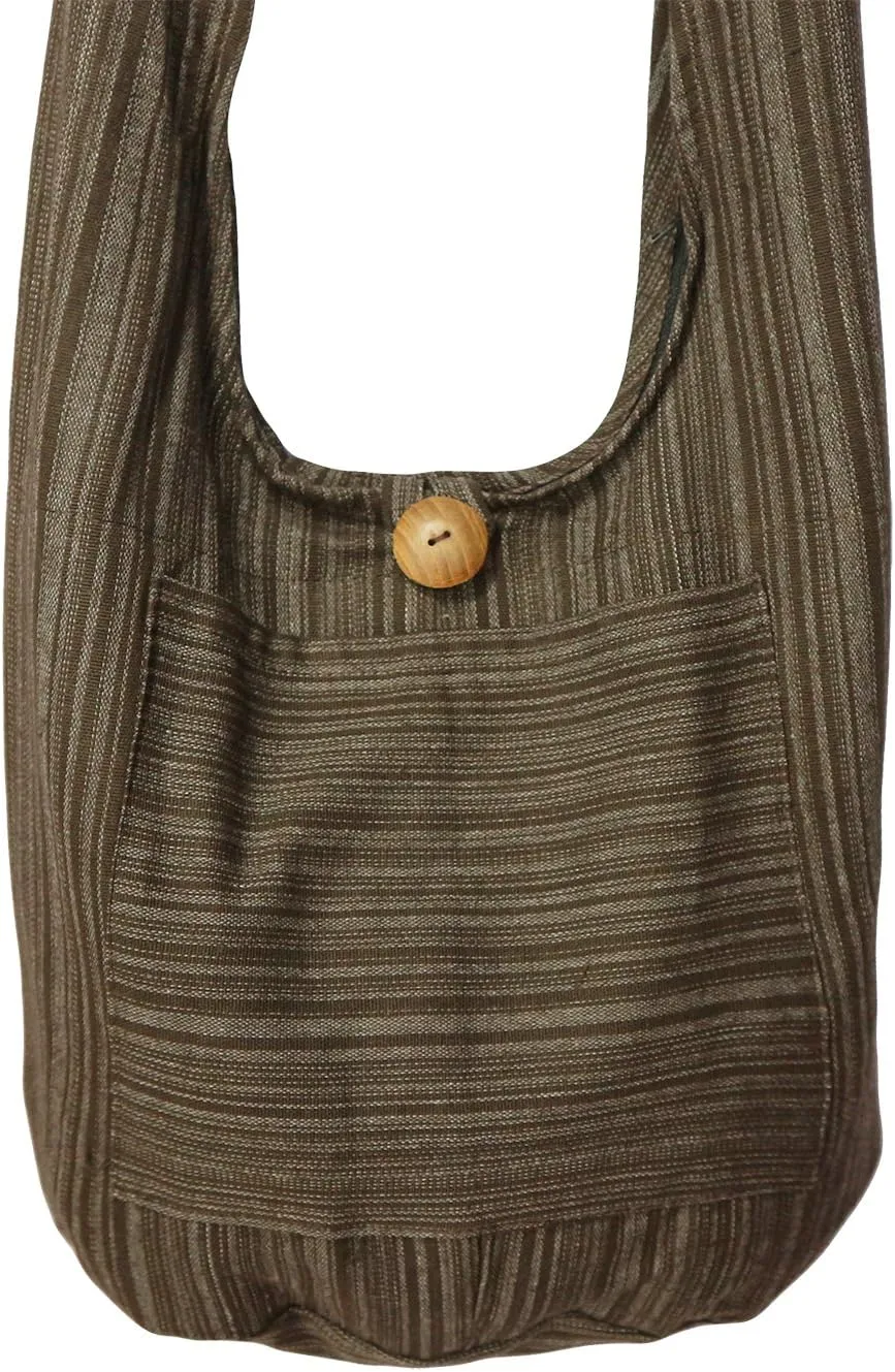 Lovely Creations Hippie Bohemian Sling Crossbody Shoulder Cotton Bag Medium Size