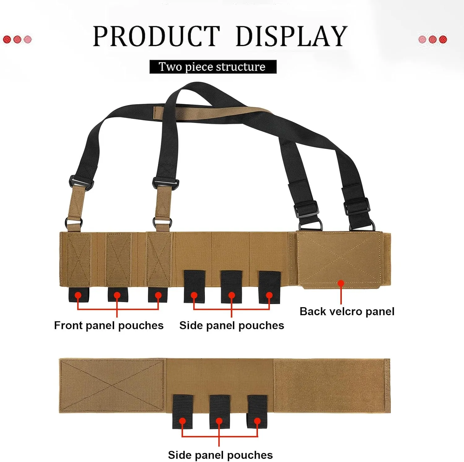 Low-Vis Tactical Chest Fixation Device,Lightweight Elastic Rig Cummerbund Combat Gears.