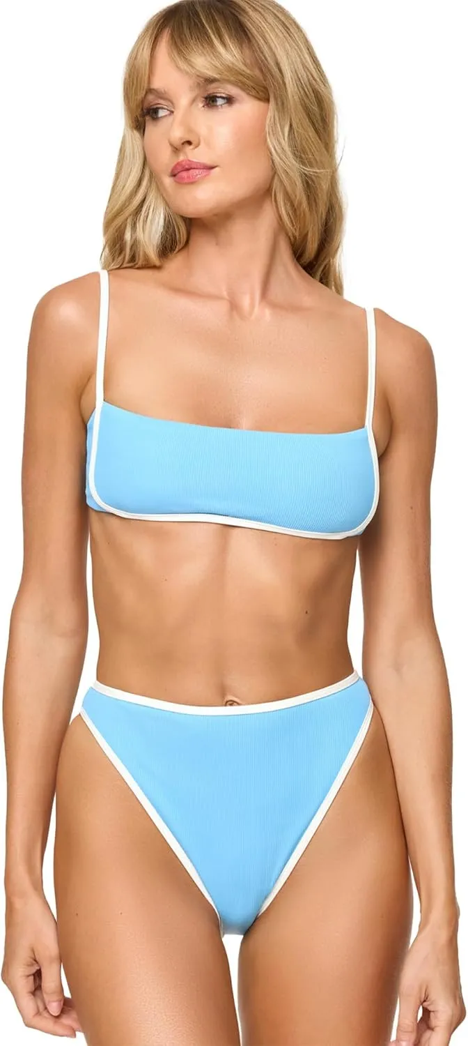 L*Space Hazel Bikini Top for Women, Ribbed Bralette Featuring Adjustable Straps and Removable Pads