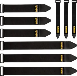 LuBanSir Cinch Straps, Assorted 9 Pack（9“/12”/18“） Super-Stretch Storage Straps Fit House, Garage, Workshop, Boat, Car Organization