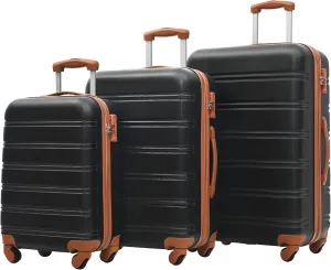 Luggage Sets, 3 Piece Lightweight Expandable Luggage With TSA Locks, 360 ° Rotating Wheels, Spacious Storage Space Hard Luggage Case, 20" 24' 28" Available Antique Black One size