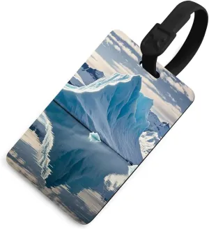 Luggage Tag for Suitcase Blue Iceberg Baggage Tag Travel Bag Labels Name ID Label with Black Suspenders Traveling Accessories for Women Men