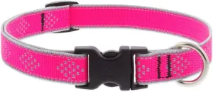 Lupine Reflective Dog Collar 3/4" Wide Pink Diamond Adjusts from 13" to 22"