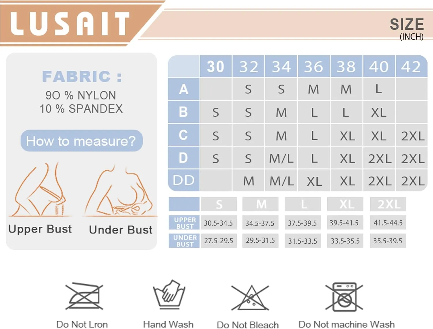 Lusait Strapless Bra for Women Non-Slip Silicone Padded Bandeau Bra Wireless Tube Top Bralette