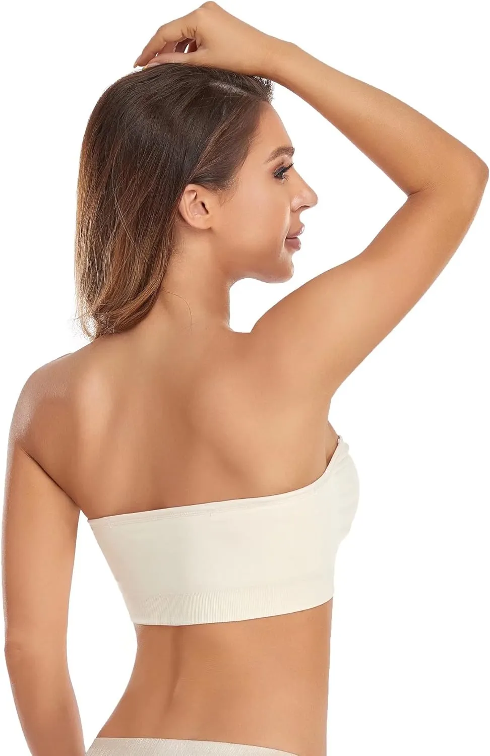 Lusait Strapless Bra for Women Non-Slip Silicone Padded Bandeau Bra Wireless Tube Top Bralette