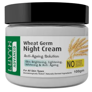 Lu'vyh wheat germ night Cream,All Skin Types, Night Cream for Women & Men, Overnight Repair, cream for Pigmentation, Dark spot Remover for Dry skin 100g