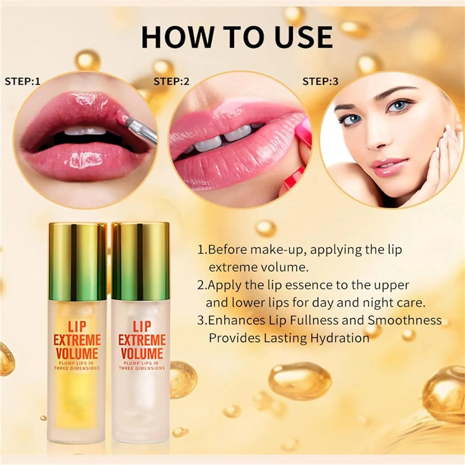 Luxurabalm Lip Plumper, Dual Formula Plumping Lip Gloss with Ginger & Mint, Natural Mouth Care & Enhancer Set, Volumizing and Moisturizing Balm (1set)