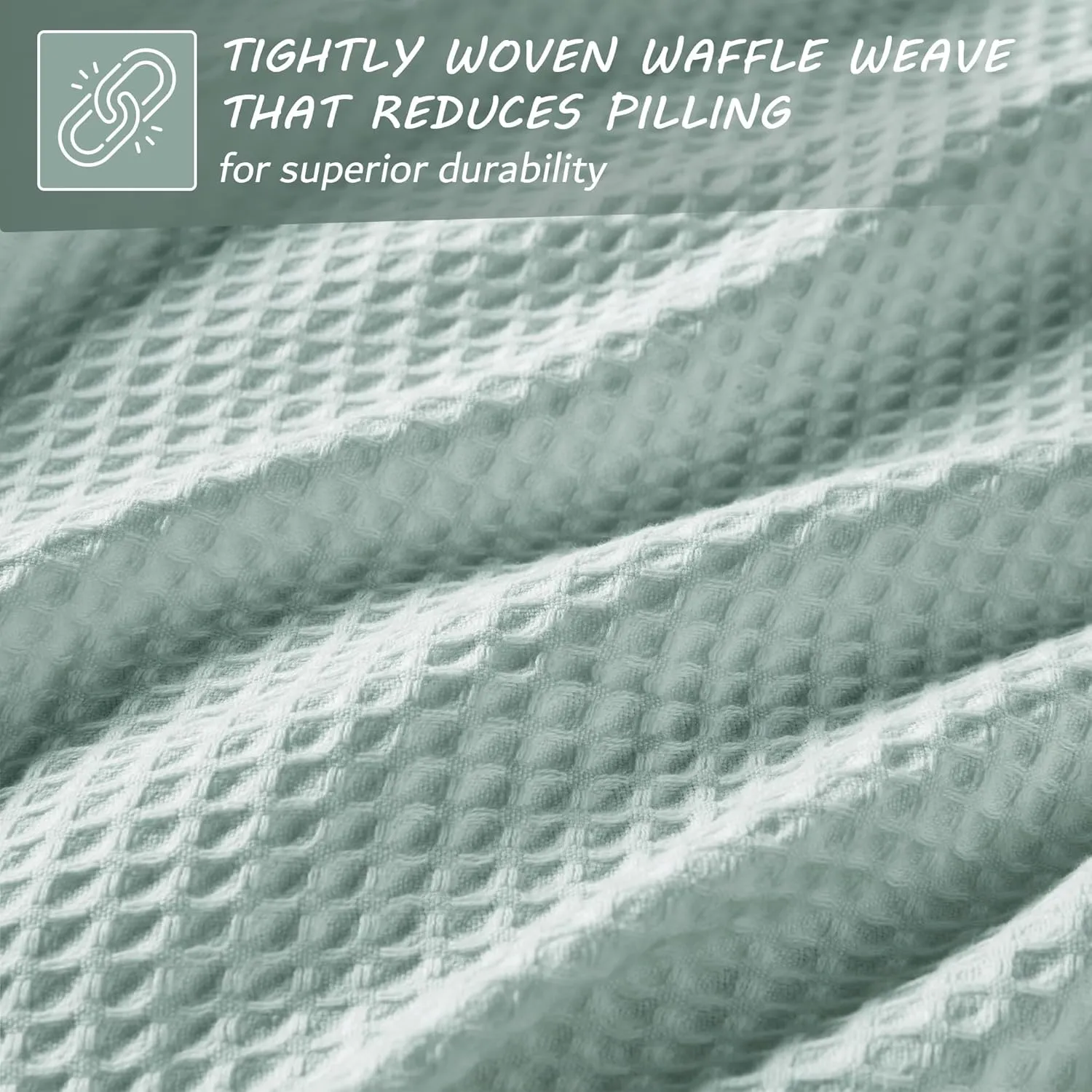 Madison Park 100% Cotton Blanket, Trendy Woven Waffle Weave Design, All Season, Lightweight, Breathable, Soft and Cozy Casual Summer Cover, for Bed, Couch and Sofa, King(108 in x 90 in), Aqua