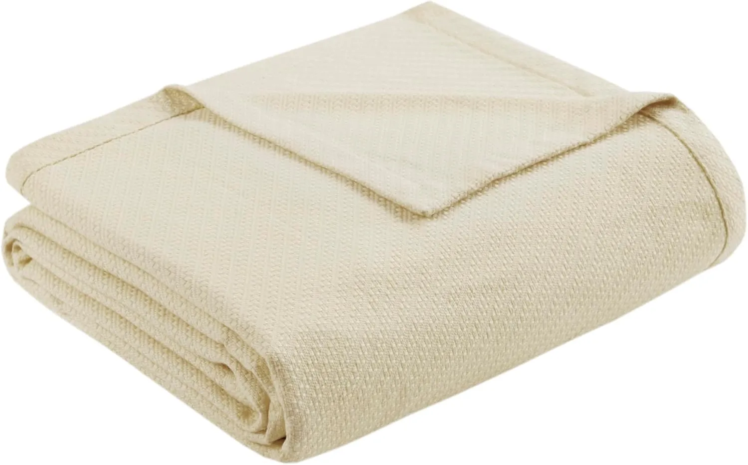 Madison Park Liquid Cotton Luxury Blanket Premium Soft Cozy 100% Ring Spun Cotton For Bed , Couch or Sofa, King, Ivory