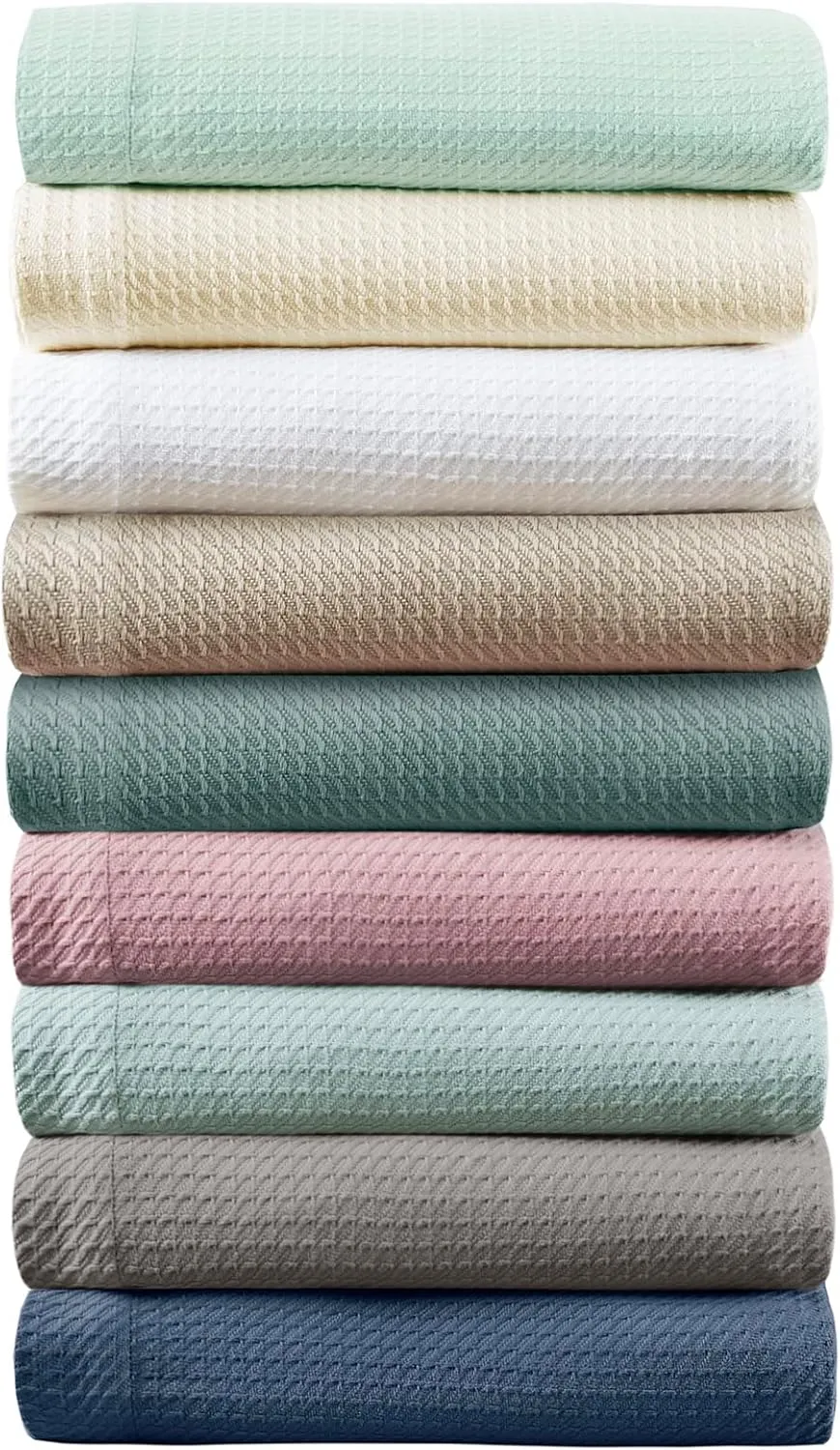 Madison Park Soft Certified 100% Egyptian Cotton Breathable Cozy Blanket, Premium Waffle Knit Classic Design, Luxury All Season Lightweight Cover for Bed, Couch and Sofa, Cream King(108"x90")