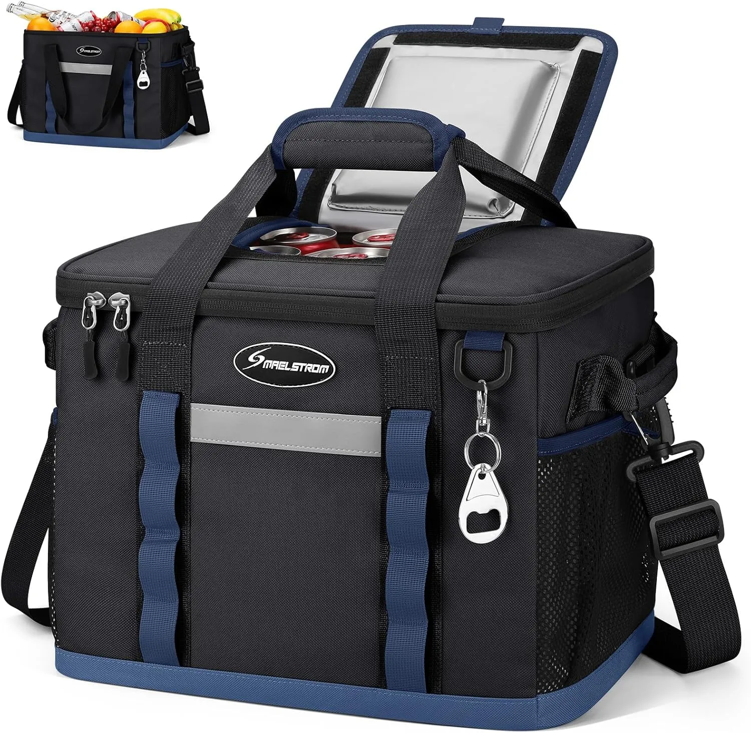Maelstrom Soft Cooler Bag,Collapsible Soft Sided Cooler,24/30/60/75 Cans Beach Cooler,Ice Chest,Large Leakproof Camping Cooler,Portable Travel Cooler for Grocery Shopping,Camping,Road Trips