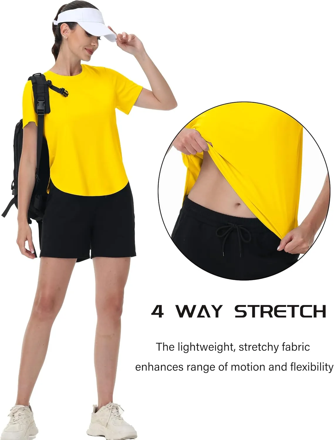 MAGCOMSEN Short Sleeve Workout Tops for Women UPF 50  Sun Protection Quick Dry Wicking T Shirt Yoga Athletic Running Gym