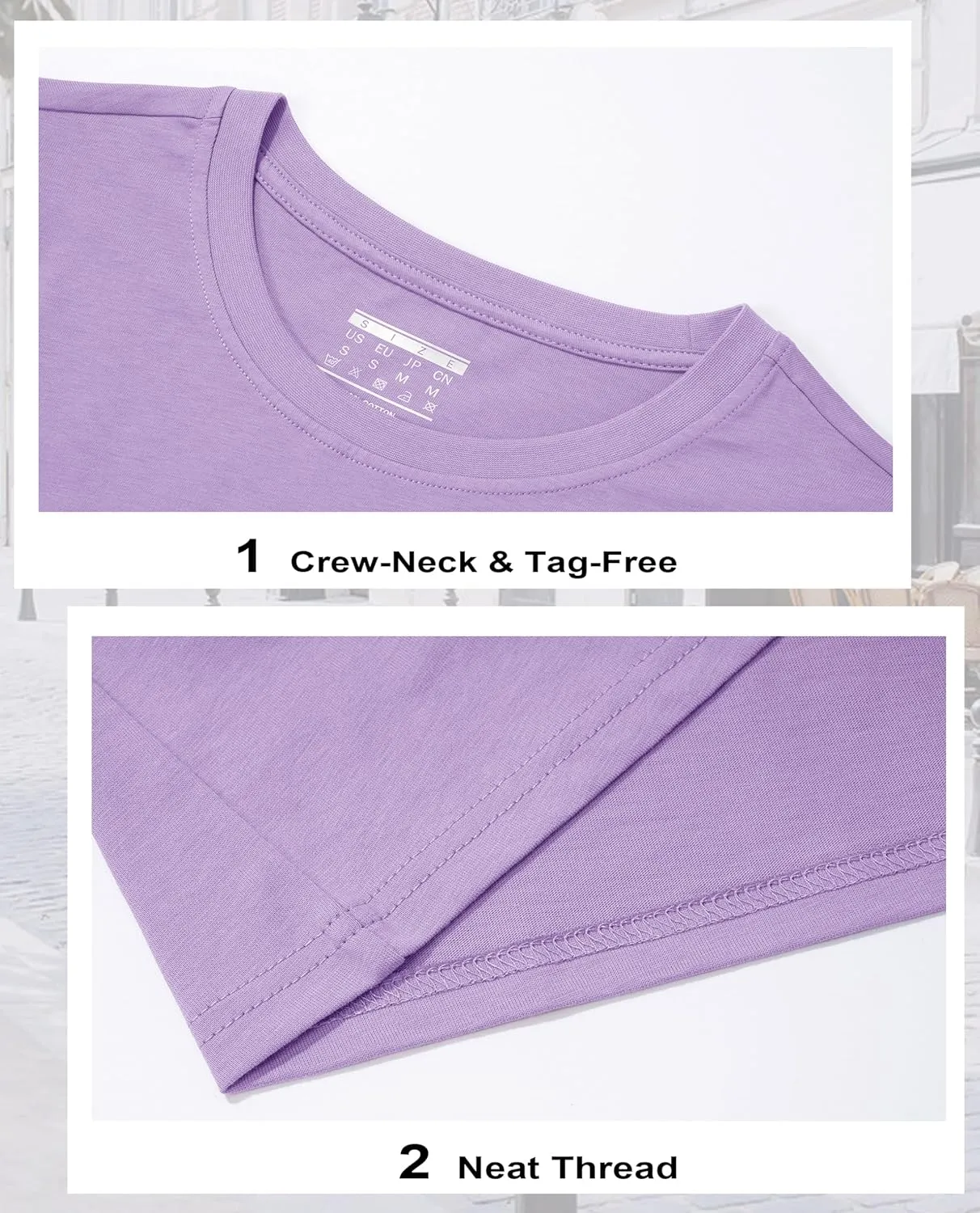 MAGCOMSEN Women's Cotton T-Shirts Short-Sleeve Shirts Crew-Neck Tops Classic-Fit Breathable Casual Summer Tees