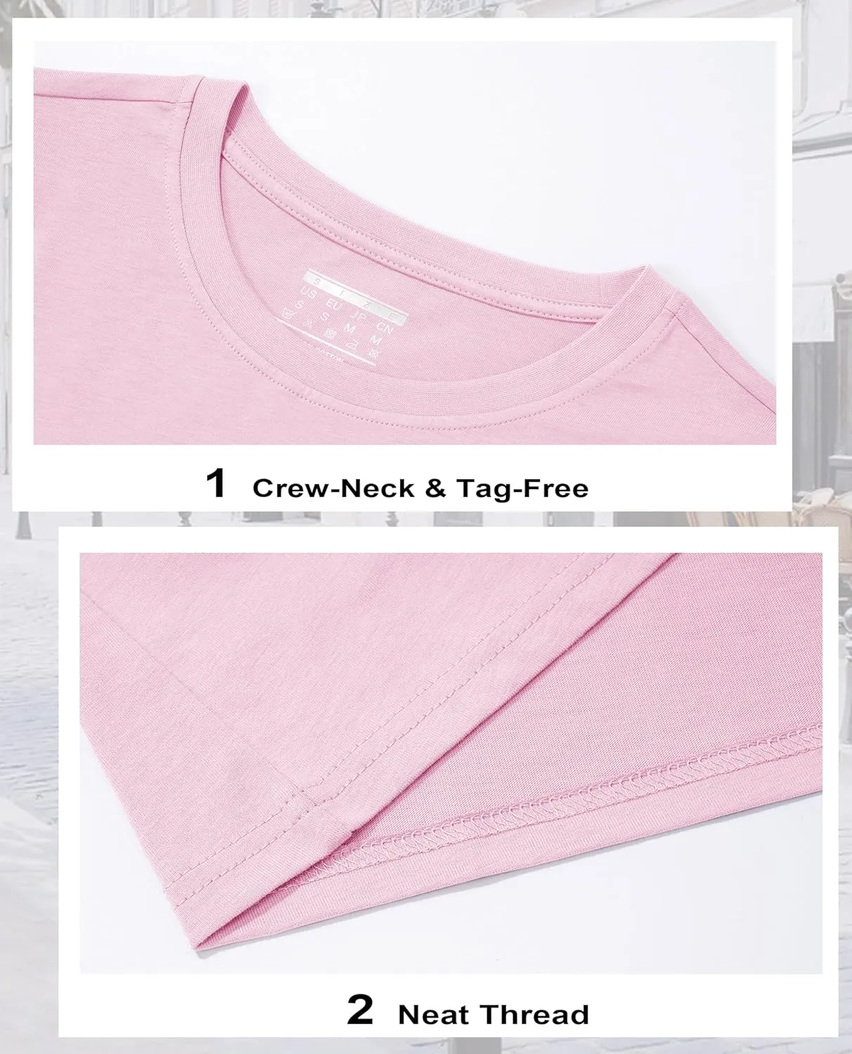 MAGCOMSEN Women's Cotton T-Shirts Short-Sleeve Shirts Crew-Neck Tops Classic-Fit Breathable Casual Summer Tees