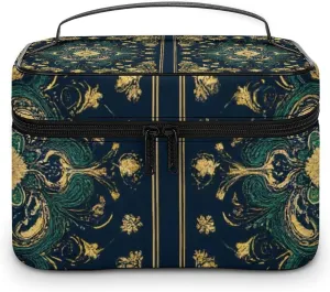 Make Up Bags Boho Vintage Paisley Bandana Print Cosmetics Organizer Case for Women, Travel Toiletry Brushes Storage Bag with Carry Handle