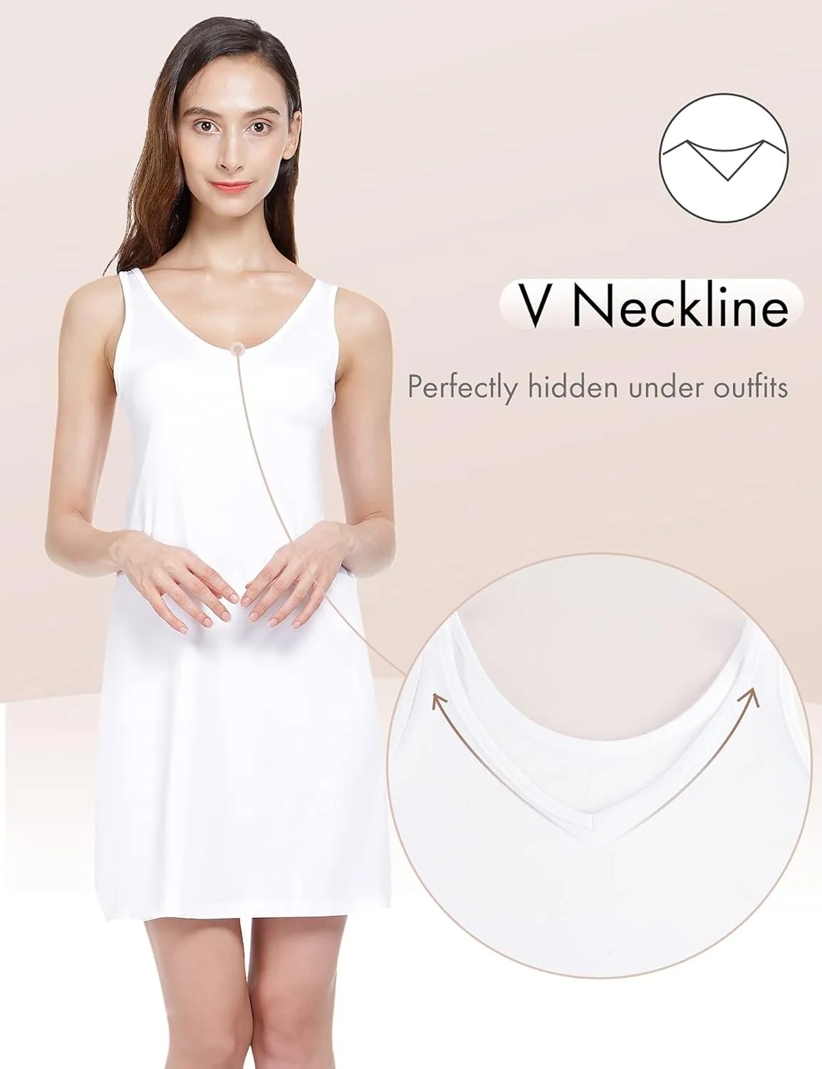 MANCYFIT Womens Full Slip Tank Top Dress Slip Sleeveless Under Dress Wide Straps