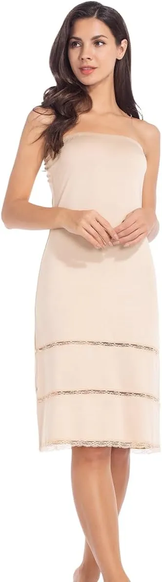 MANCYFIT Women's Tube Top Dress Slip Sleeveless Underdress Invisible Straps