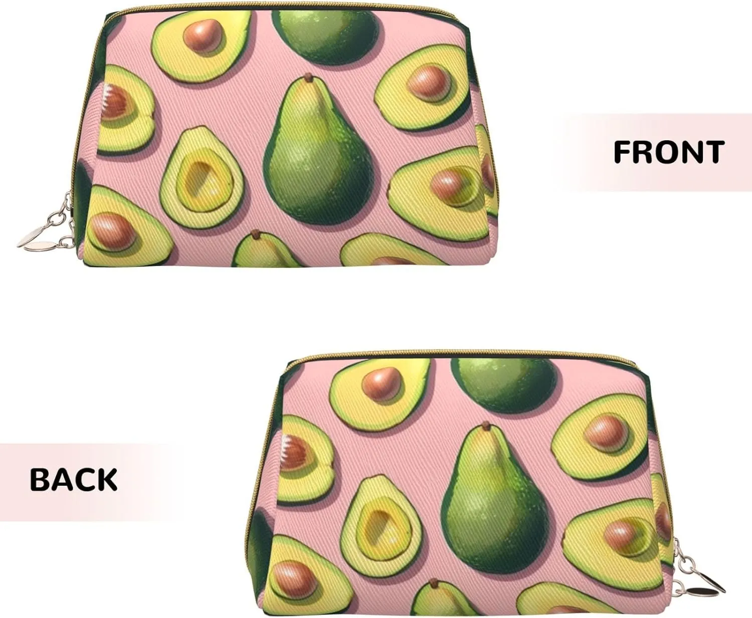 Many Avocado Images Toiletry Pouch, Travel-Friendly Makeup Organizer For Makeup Brushes, Lipsticks