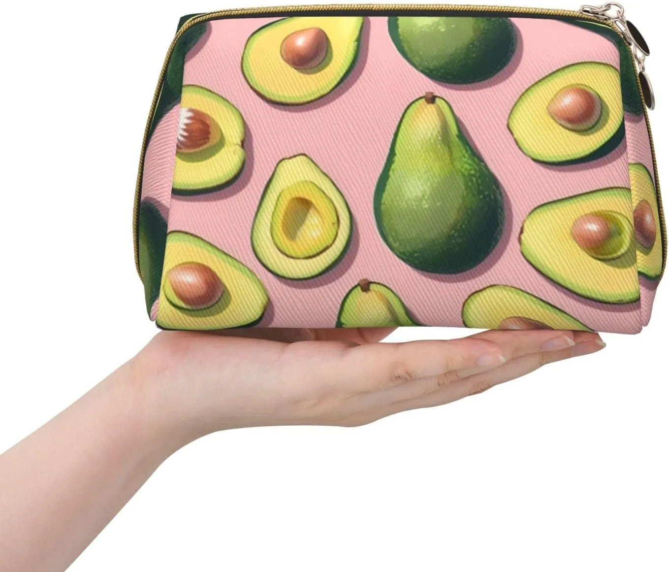 Many Avocado Images Toiletry Pouch, Travel-Friendly Makeup Organizer For Makeup Brushes, Lipsticks