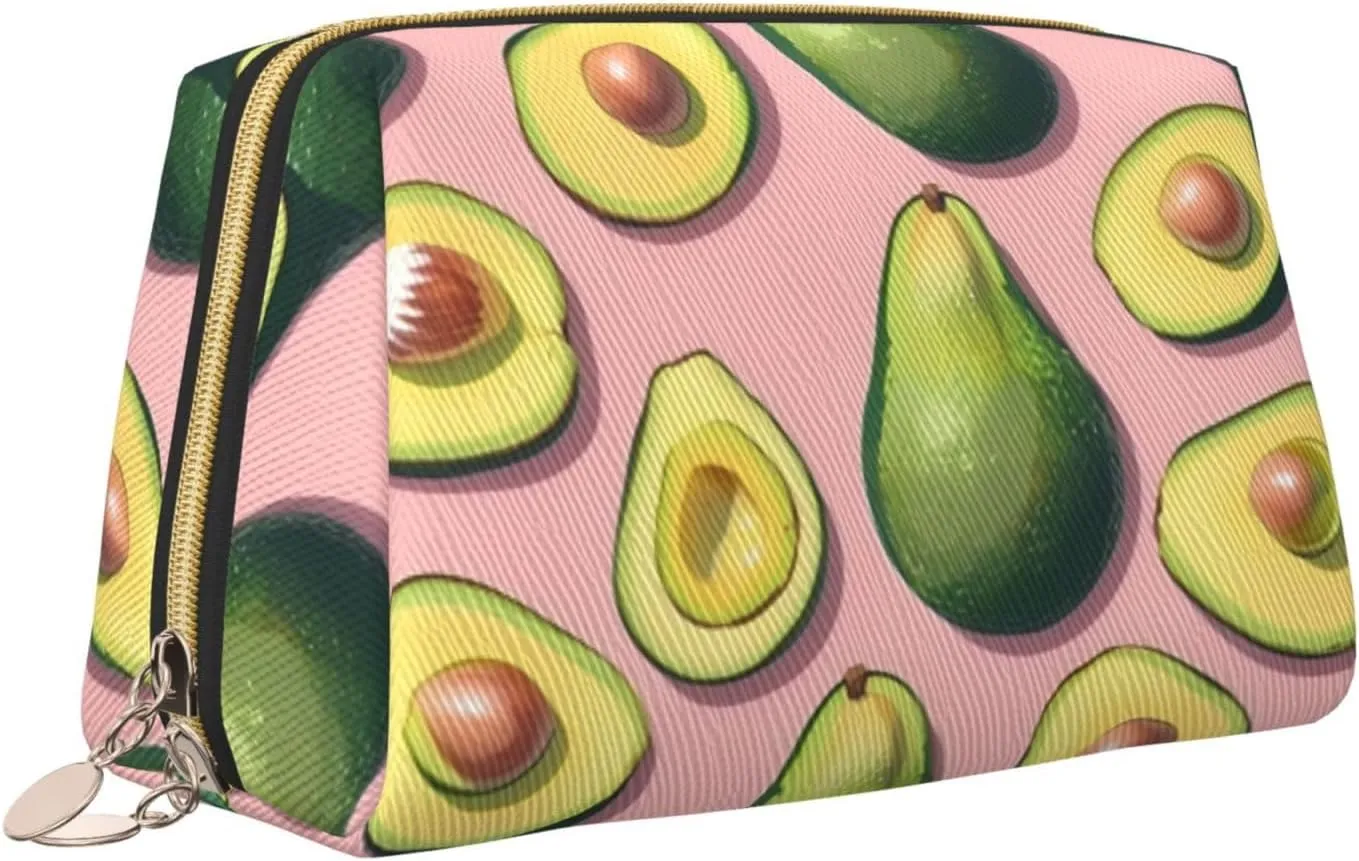 Many Avocado Images Toiletry Pouch, Travel-Friendly Makeup Organizer For Makeup Brushes, Lipsticks