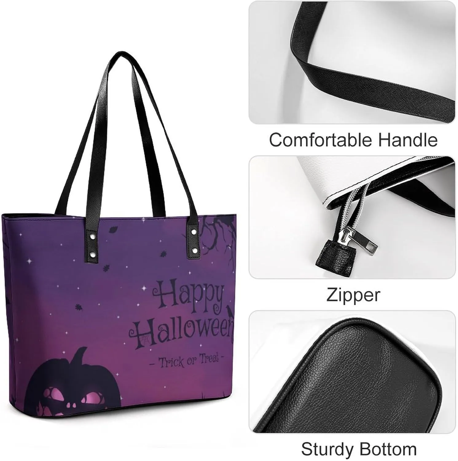 Map Kawaii Hobo Handbags With Zipper Large Capacity Satchel Tote Bag Shoulder Bag