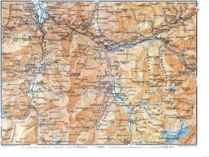 MAPS OF THE PAST Historic Map - Salux Switzerland - Baedeker 1921-30.06 x 23 - Vintage Wall Art