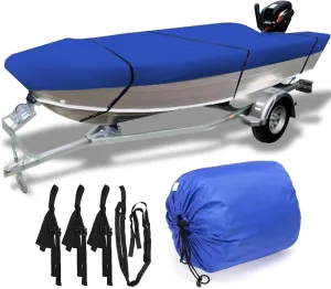 Marine Accessories 600D Waterproof Open Boat Cover Sunshade UV-Resistant Dust-Proof Cover Heavy Duty Marine Open Boat Cover 3.5m-4.5m Universal(510x250cm)