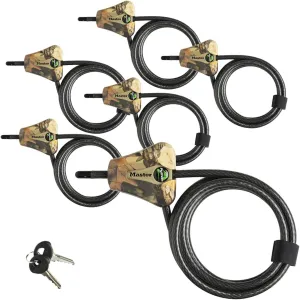 Master Lock Python Trail Camera Adjustable Camouflage Cable Locks 8418KA-6 CAMO 6-Pack