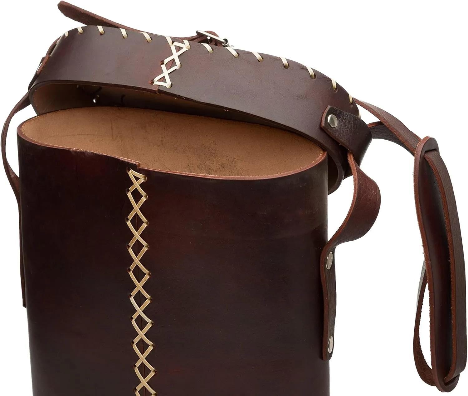 Matero Bag for Yerba Mate Gourd and Thermos, Leather, Handle and Shoulder Strap, Essential for Travel and Home Use