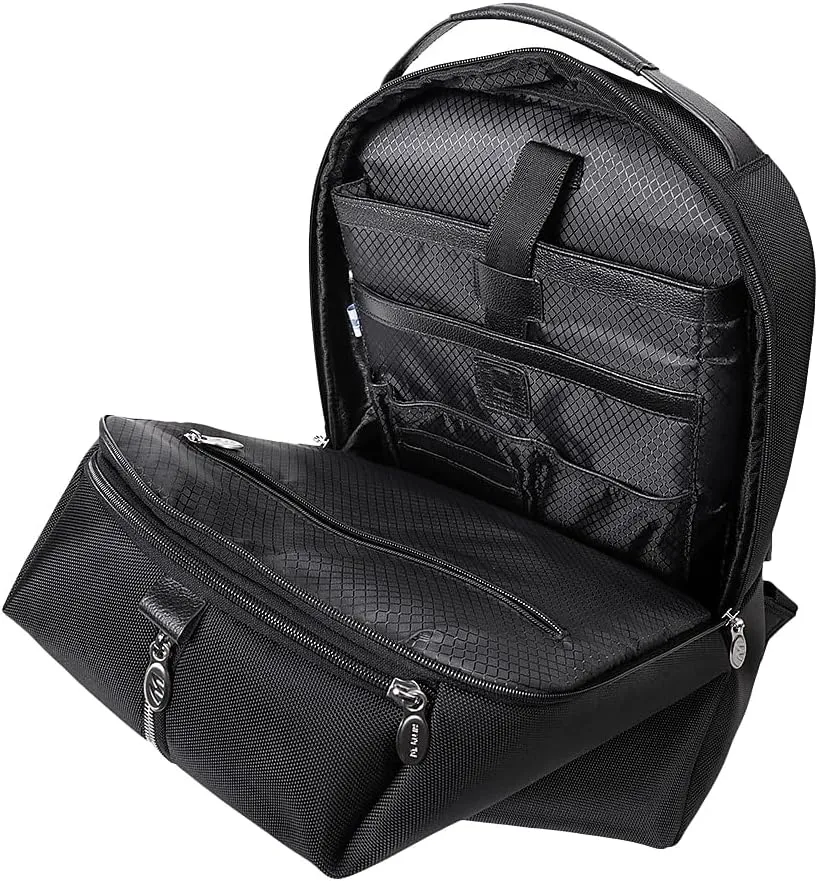 McKlein 17" Nylon, Carry-All, Laptop & Tablet Overnight Backpack- SOUTH SHORE- Black