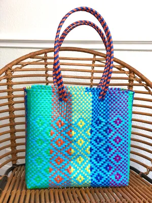 Medium Bright Multi Woven Tote