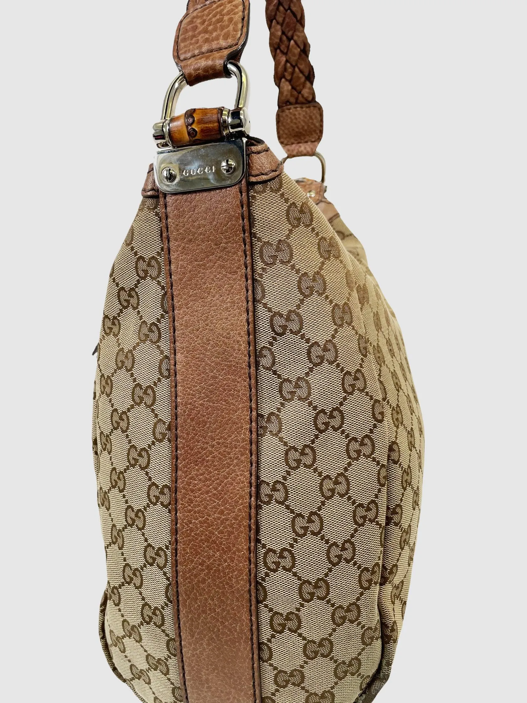 Medium GG Canvas Bamboo Bar Hobo Bag