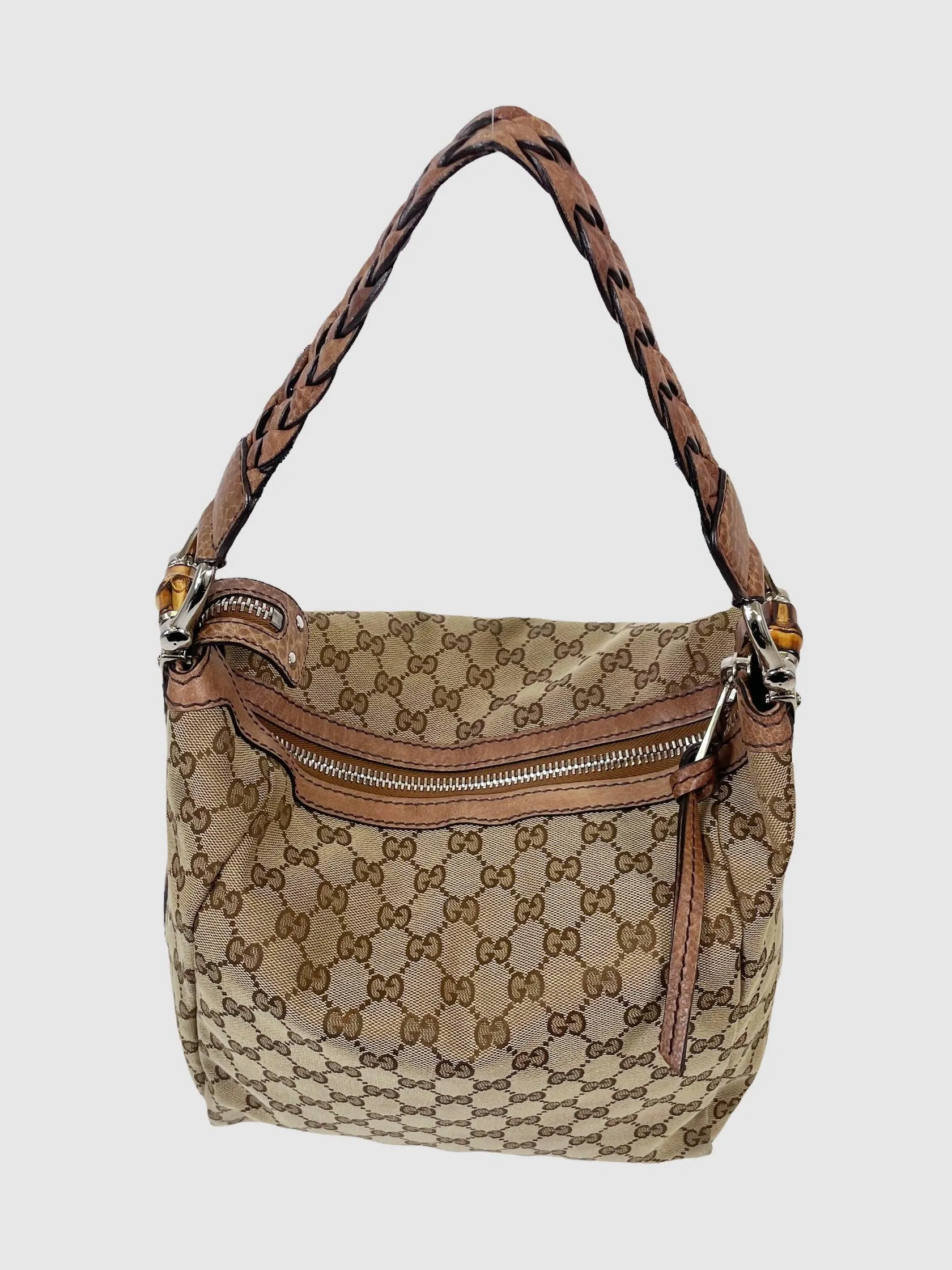 Medium GG Canvas Bamboo Bar Hobo Bag