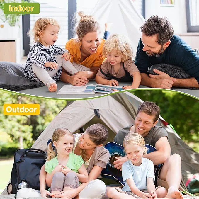 Memory Foam Camping Mattress Portable Roll Up Foam Sleeping Pad Guest Floor Mattress Foldable Camping Pad Lightweight Foam Sleeping Mat Cot Mattress with Removable Waterproof Cover Travel Bag