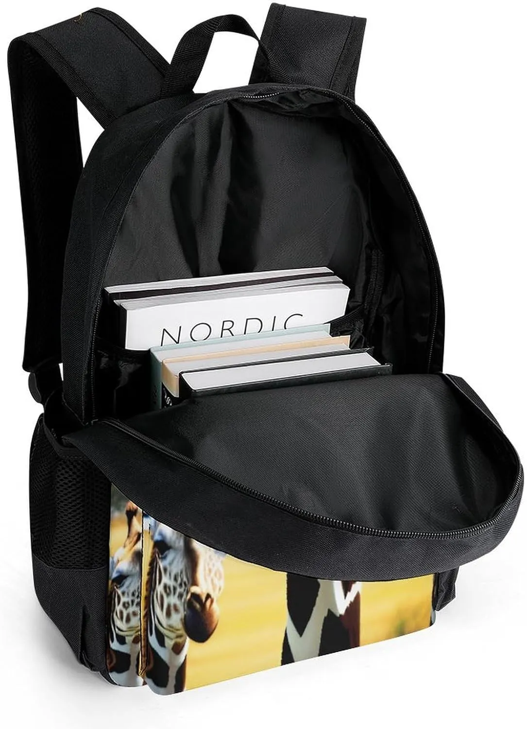 Men & Women Lightweight Crazy Cool Giraffe Art Casual Daypack Large Capacity Bookbag With Adjustable Shoulder Straps for Gym Business Bicycle