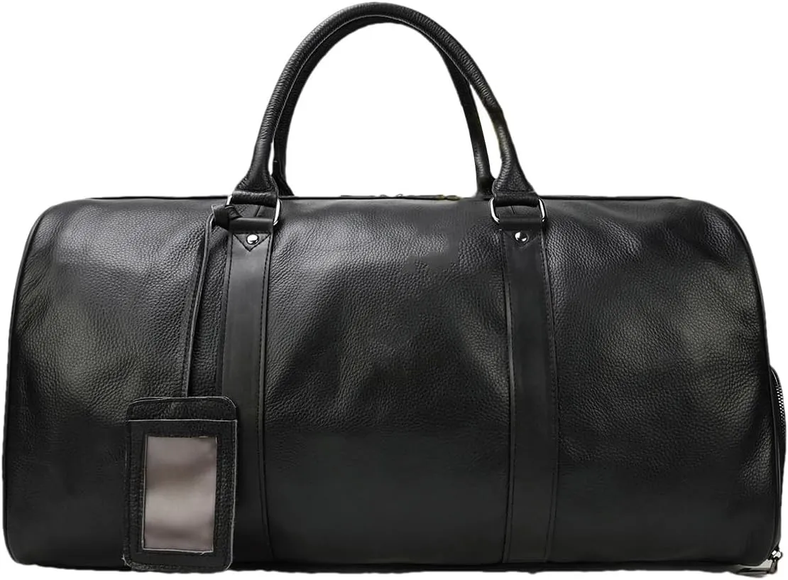 Men Genuine Leather Travel Bag Cow Leather Carry On Luggage Bag Shoulder Bag Weekend Duffle Bag