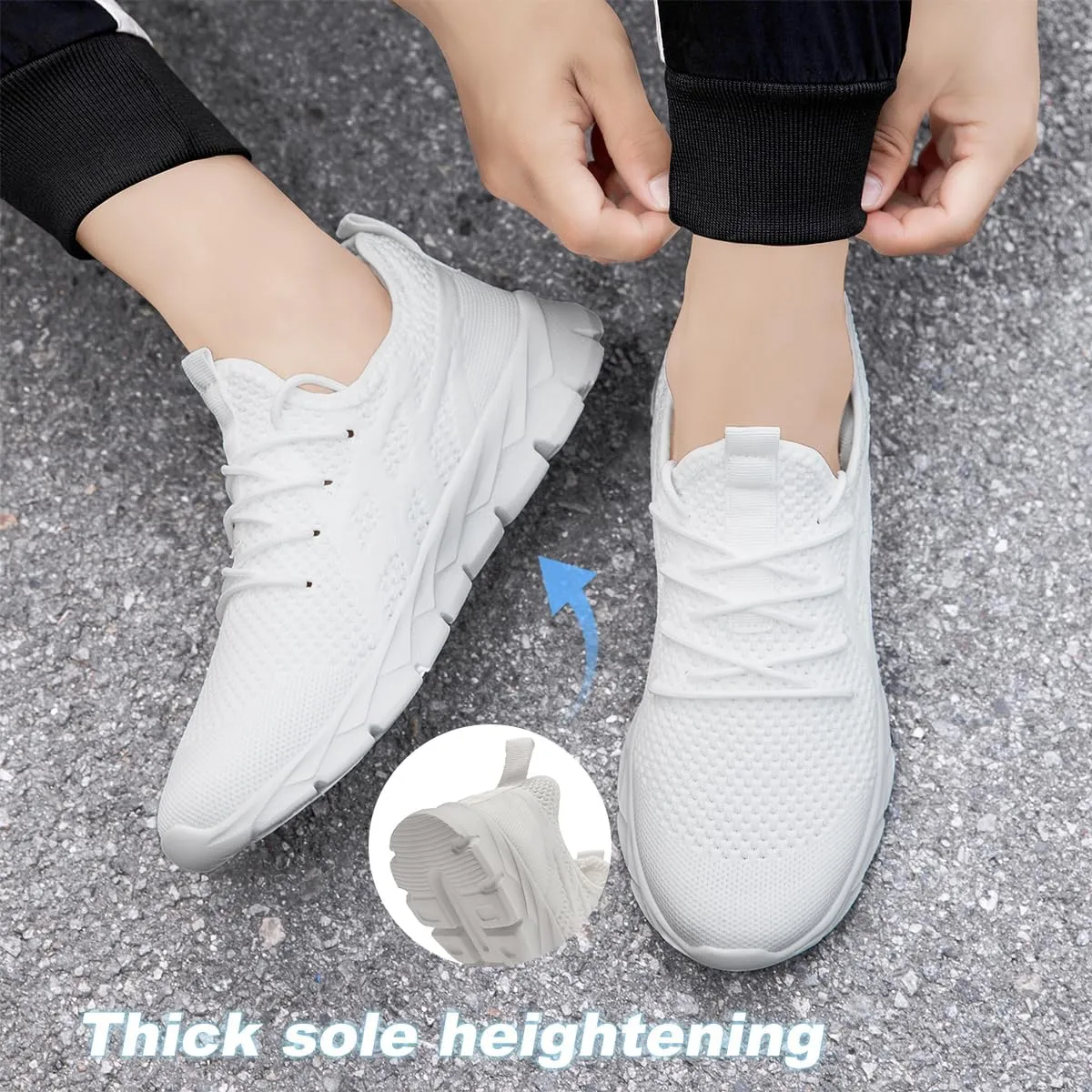Men Slip On Running Sneakers Tennis Lightweight Non-Slip Athletic Shoes Cushioned Comfort for Walking Gym Fitness & Daily Training Leisure Sports