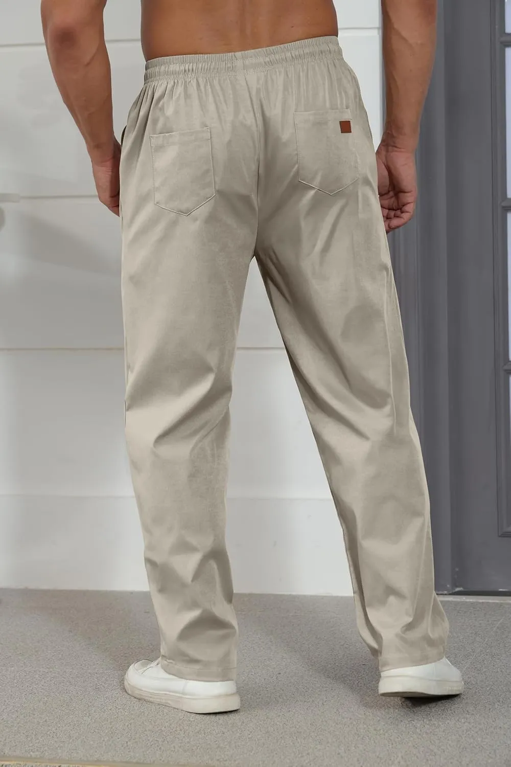 Mens Casual Jogger Pants Relaxed Fit Cargo Pants Drawstring Sweatpants Hiking Outdoor Twill Sport Pants