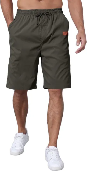 Men's Casual Jogger Shorts Elastic Waist Cargo Shorts Relaxed Fit SweatShorts Running Workout Sport Twill Shorts